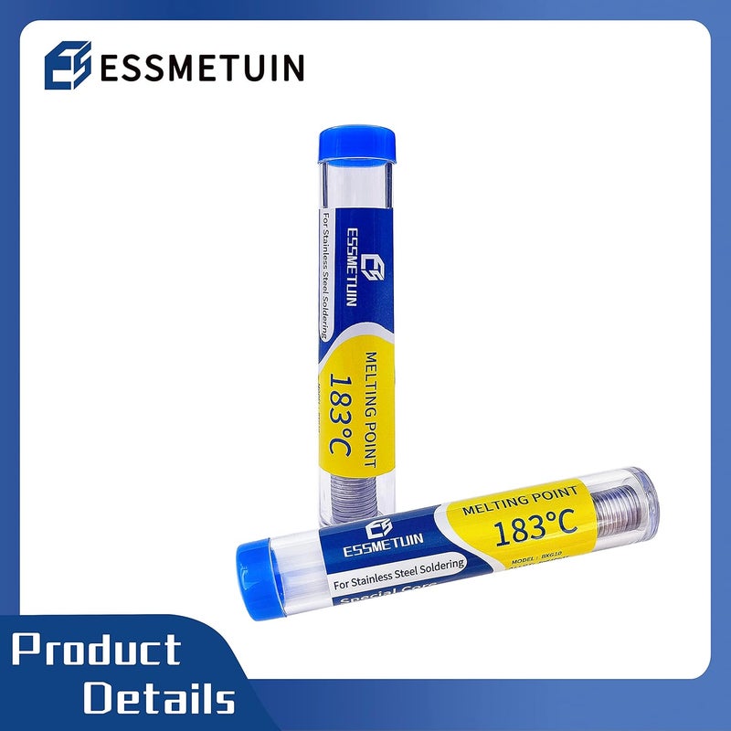 Essmetuin Store Special Core Solder Wire For Stainless Steel/Nickel Sheet/Zinc Flake/Copper/Iron Sheets/Aluminum Soldering, Multifunctional Core Solder Wire 1.0mm(0.04in) 1.4oz/2pack - Image 2